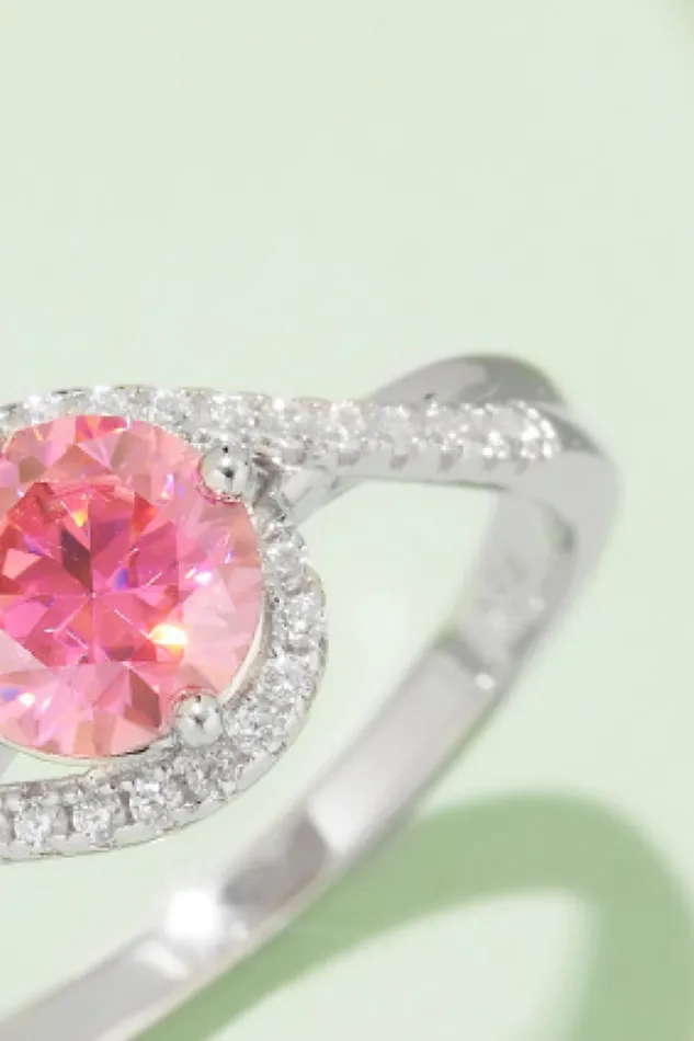 1 Carat Moissanite Contrast 925 Sterling Silver Ring Trendsi Rings