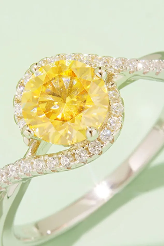 1 Carat Moissanite Contrast 925 Sterling Silver Ring Trendsi Rings