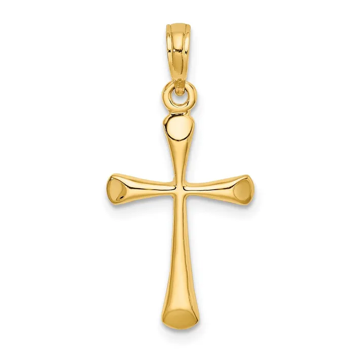 10k Yellow Gold 13 mm Polished Beveled Tip Cross Charm 063 grams Qgold Charm Necklaces 10k Yellow Gold 13 mm Polished Beveled Tip Cross Charm 063 grams Qgold Charm Necklaces