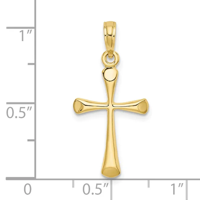 10k Yellow Gold 13 mm Polished Beveled Tip Cross Charm 063 grams Qgold Charm Necklaces 10k Yellow Gold 13 mm Polished Beveled Tip Cross Charm 063 grams Qgold Charm Necklaces