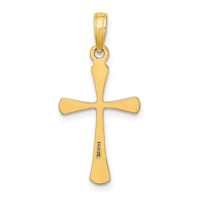 10k Yellow Gold 13 mm Polished Beveled Tip Cross Charm 063 grams Qgold Charm Necklaces 10k Yellow Gold 13 mm Polished Beveled Tip Cross Charm 063 grams Qgold Charm Necklaces