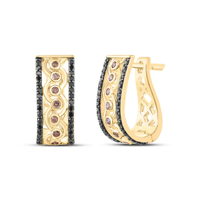 10Kt Gold 12CtwDia Color Diamond Hoops Earring GND Earrings