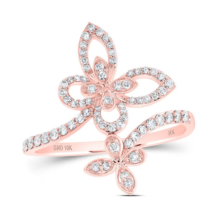 10Kt Rose Gold 13CtwDia Nk Butterfly Ring 219 grams GND Rings