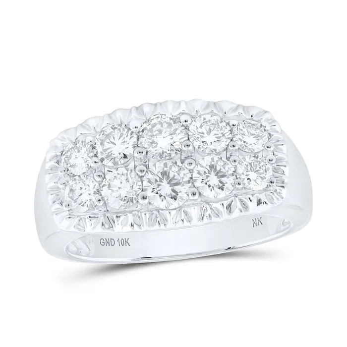 10Kt White Gold 2CtwDia Nk Mens Ring 706 grams GND Rings