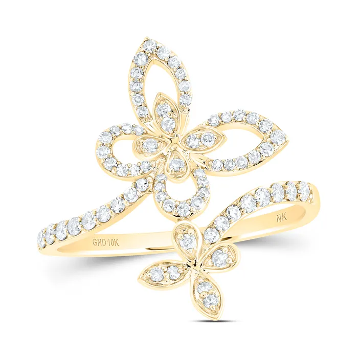 10Kt Yellow Gold 13CtwDia Nk Butterfly Ring 219 grams GND Rings