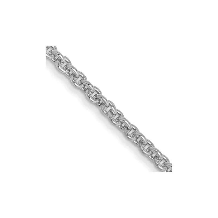 14k WG 14mm Round Open Link Cable Chain 222 grams Qgold Rings