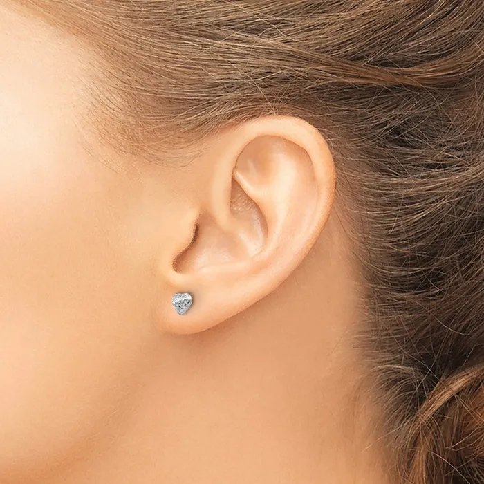 14k White Gold 7 mm Diamond Cut Puffed Heart Post Stud Earrings 058 grams Qgold Earrings 14k White Gold 7 mm Diamond Cut Puffed Heart Post Stud Earrings 058 grams Qgold Earrings