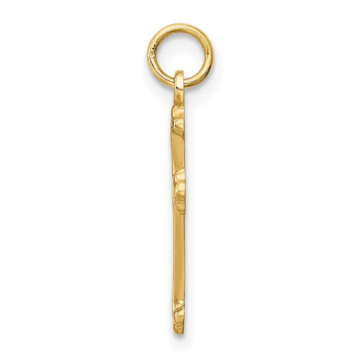 14k Yellow Gold 12 mm Cross Charm 034 grams Qgold Charm Necklaces