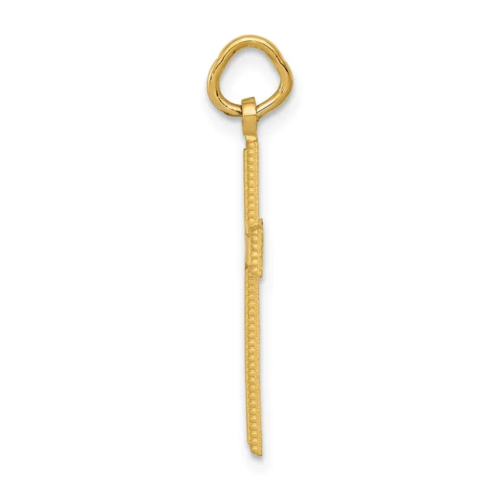 14k Yellow Gold 12 mm Diamondcut Cross Pendant 095 grams Qgold Necklaces 14k Yellow Gold 12 mm Diamondcut Cross Pendant 095 grams Qgold Necklaces