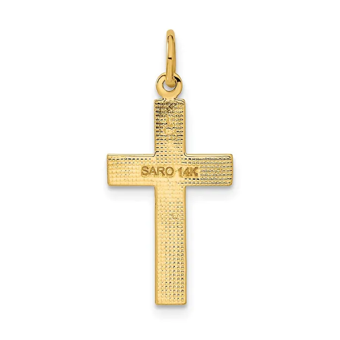 14k Yellow Gold 12 mm Diamondcut Cross Pendant 095 grams Qgold Necklaces 14k Yellow Gold 12 mm Diamondcut Cross Pendant 095 grams Qgold Necklaces