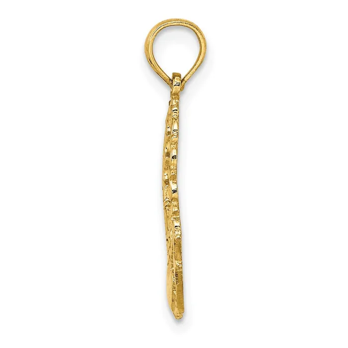 14k Yellow Gold 14 mm Engraved Claddagh In Oval w Lace Trim Charm 072 grams Qgold Charm Necklaces 14k Yellow Gold 14 mm Engraved Claddagh In Oval w Lace Trim Charm 072 grams Qgold Charm Necklaces