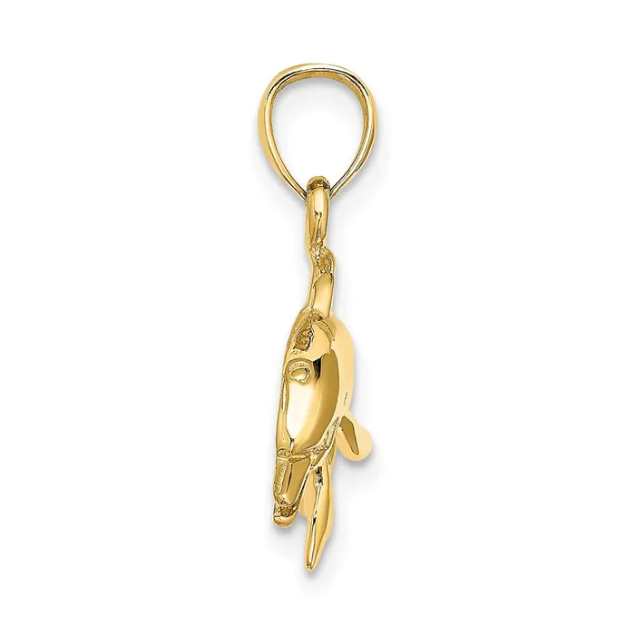 14k Yellow Gold 2435 mm TexturedPolished Dolphin Jumping Charm 209 grams Qgold Charm Necklaces 14k Yellow Gold 2435 mm TexturedPolished Dolphin Jumping Charm 209 grams Qgold Charm Necklaces