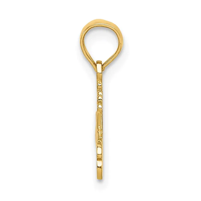 14k Yellow Gold 27 mm 1 PRINCESS Charm 081 grams Qgold Charm Necklaces