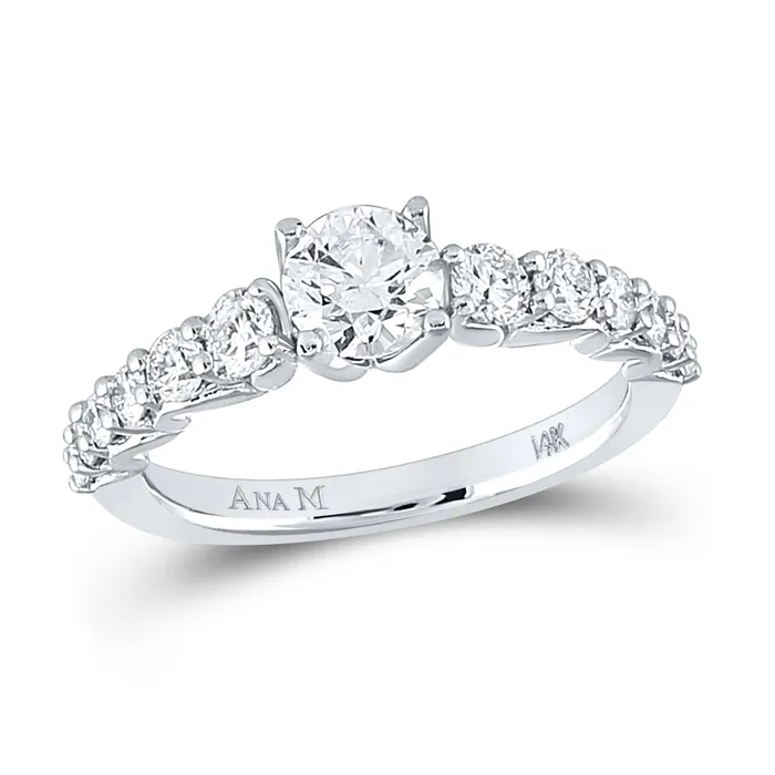 14Kt White Gold 1 38CtwDia Ana M 34CtCrd No Halo Engagement Ring 328 grams GND Rings 14Kt White Gold 1 38CtwDia Ana M 34CtCrd No Halo Engagement Ring 328 grams GND Rings
