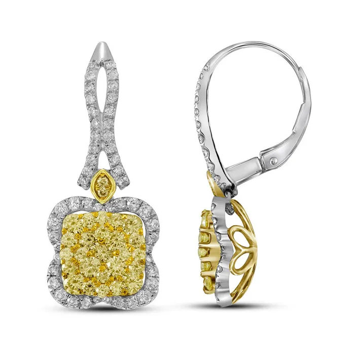 14Kt White Gold 2 38CtwDia Amarillo Natural Yellow Diamond Earring 615 grams GND Earrings 14Kt White Gold 2 38CtwDia Amarillo Natural Yellow Diamond Earring 615 grams GND Earrings