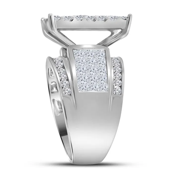 14Kt White Gold 4 CtDia Invisible Ring 1314 grams GND Rings