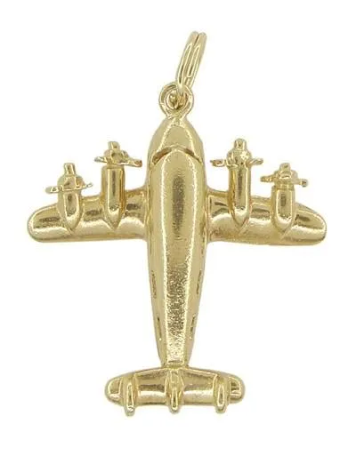 1950s Opening Movable Passenger Airplane Pendant in 14 Karat Gold Antique Jewelry Mall Necklaces 1950s Opening Movable Passenger Airplane Pendant in 14 Karat Gold Antique Jewelry Mall Necklaces