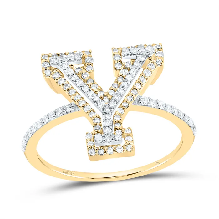 38CtwDia Nk Fashion Initial Y Ladies Ring 185 grams GND Rings