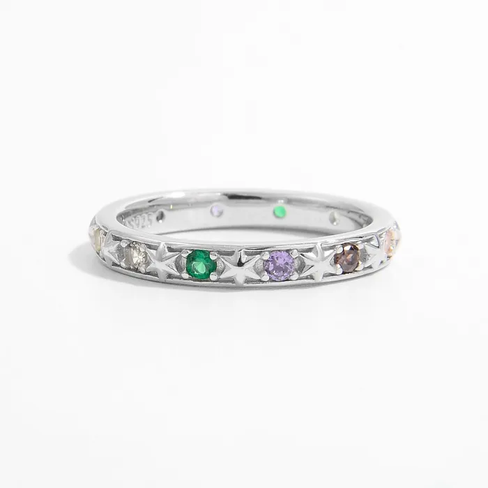 925 Sterling Silver Inlaid Zircon Ring Trendsi Rings