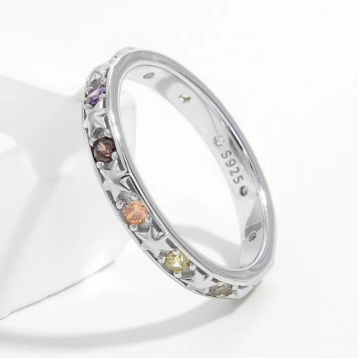 925 Sterling Silver Inlaid Zircon Ring Trendsi Rings