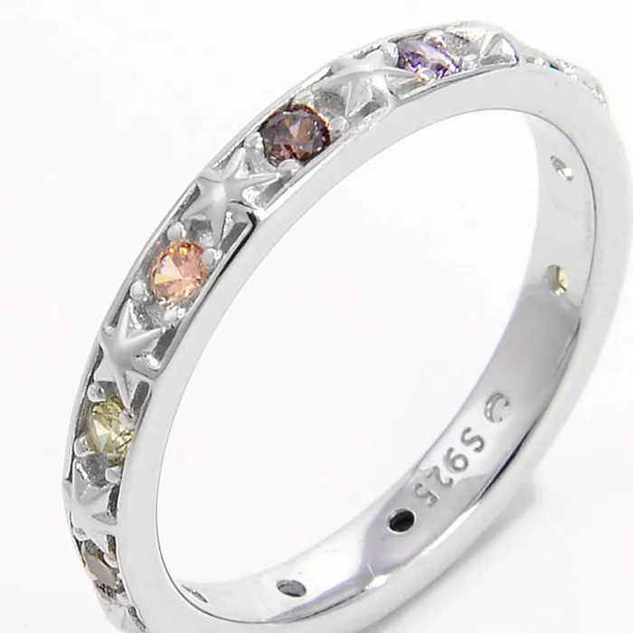 925 Sterling Silver Inlaid Zircon Ring Trendsi Rings
