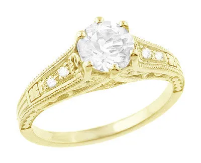 Antique Jewelry Mall Rings 14K Yellow Gold Filigree Art Deco Vintage Style Diamond Engagement Ring 34 Carat Antique Jewelry Mall Rings 14K Yellow Gold Filigree Art Deco Vintage Style Diamond Engagement Ring 34 Carat