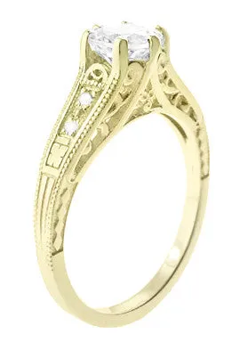 Antique Jewelry Mall Rings 14K Yellow Gold Filigree Art Deco Vintage Style Diamond Engagement Ring 34 Carat Antique Jewelry Mall Rings 14K Yellow Gold Filigree Art Deco Vintage Style Diamond Engagement Ring 34 Carat