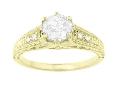 Antique Jewelry Mall Rings 14K Yellow Gold Filigree Art Deco Vintage Style Diamond Engagement Ring 34 Carat Antique Jewelry Mall Rings 14K Yellow Gold Filigree Art Deco Vintage Style Diamond Engagement Ring 34 Carat