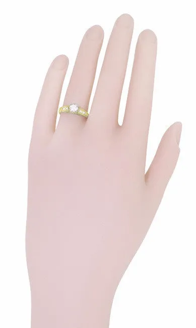 Antique Jewelry Mall Rings 14K Yellow Gold Filigree Art Deco Vintage Style Diamond Engagement Ring 34 Carat Antique Jewelry Mall Rings 14K Yellow Gold Filigree Art Deco Vintage Style Diamond Engagement Ring 34 Carat