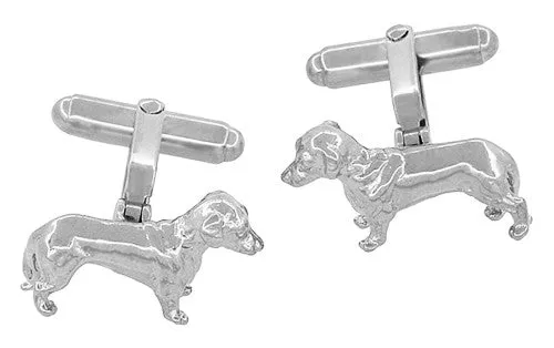 Antique Jewelry Mall Rings Dachshund Cufflinks in Sterling Silver