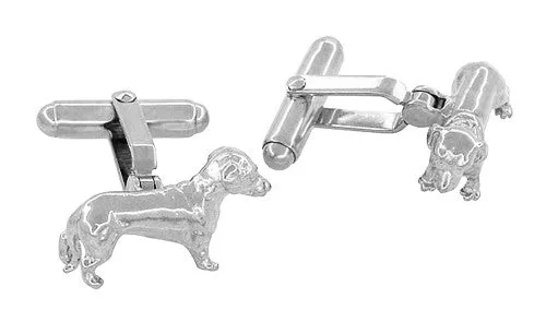 Antique Jewelry Mall Rings Dachshund Cufflinks in Sterling Silver Antique Jewelry Mall Rings Dachshund Cufflinks in Sterling Silver