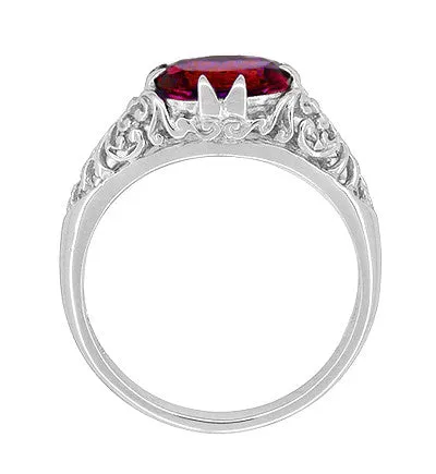 Antique Jewelry Mall Rings Filigree Edwardian Oval Ruby Promise Ring in Sterling Silver 170 Carats Antique Jewelry Mall Rings Filigree Edwardian Oval Ruby Promise Ring in Sterling Silver 170 Carats