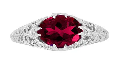 Antique Jewelry Mall Rings Filigree Edwardian Oval Ruby Promise Ring in Sterling Silver 170 Carats Antique Jewelry Mall Rings Filigree Edwardian Oval Ruby Promise Ring in Sterling Silver 170 Carats