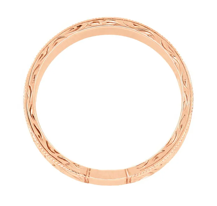 Antique Jewelry Mall Rings Mens Art Deco Scrolls Engraved Wedding Band in 14 Karat Rose Gold Antique Jewelry Mall Rings Mens Art Deco Scrolls Engraved Wedding Band in 14 Karat Rose Gold