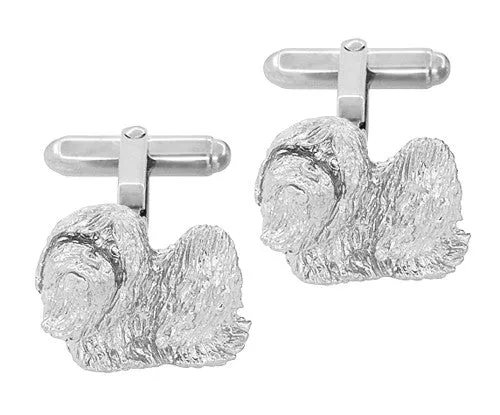 Antique Jewelry Mall Rings ShihTzu Cufflinks in Sterling Silver