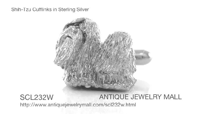 Antique Jewelry Mall Rings ShihTzu Cufflinks in Sterling Silver Antique Jewelry Mall Rings ShihTzu Cufflinks in Sterling Silver
