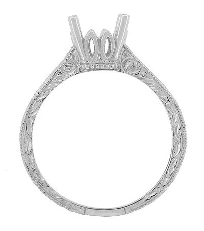 Art Deco 150 175 Carat Crown Filigree Scrolls Engagement Ring Setting in Palladium Antique Jewelry Mall Rings Art Deco 150 175 Carat Crown Filigree Scrolls Engagement Ring Setting in Palladium Antique Jewelry Mall Rings