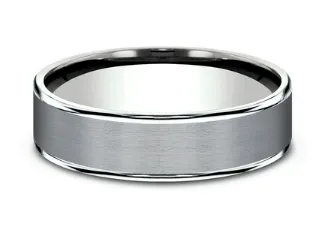 Benchmark 65mm Tantalum and 14k White or Yellow Gold Comfort Fit Wedding Band with Textured Center Benchmark Rings