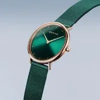 Bering Time Rings Ladies Classic Watch with Milanese Band in Teal