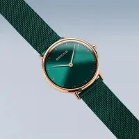 Bering Time Rings Ladies Classic Watch with Milanese Band in Teal