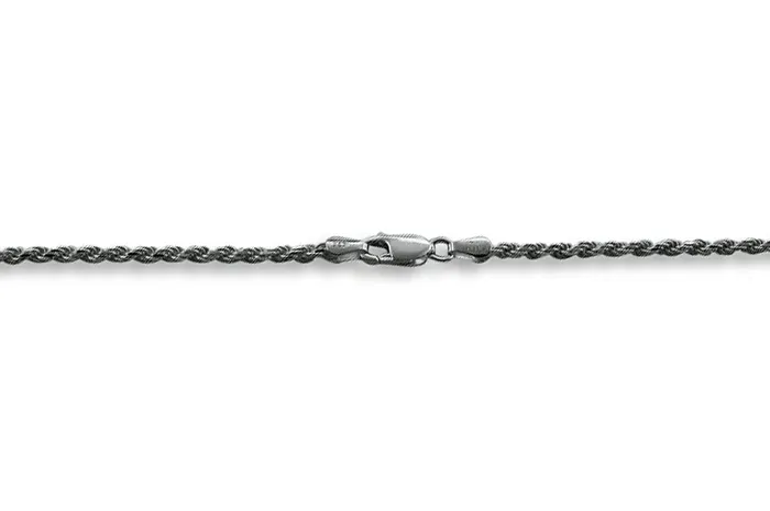 Black Rhodium Sterling Silver Rope Chain 23mm Wholesale Sparkle Rings