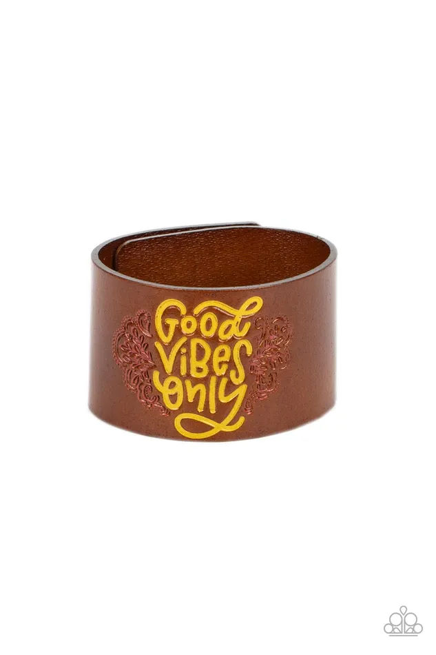 Bracelets Paparazzi Accessories Easy Energy Yellow Good Vibes Only Brown Leather Wrap Bracelet Paparazzi Bracelets Paparazzi Accessories Easy Energy Yellow Good Vibes Only Brown Leather Wrap Bracelet Paparazzi