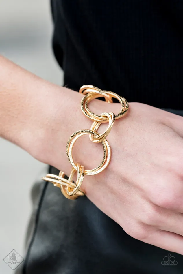Bracelets Paparazzi Accessories Give Me a Ring Paparazzi Gold Hoop Bracelet Fashion Fix May 2019 Exclusive