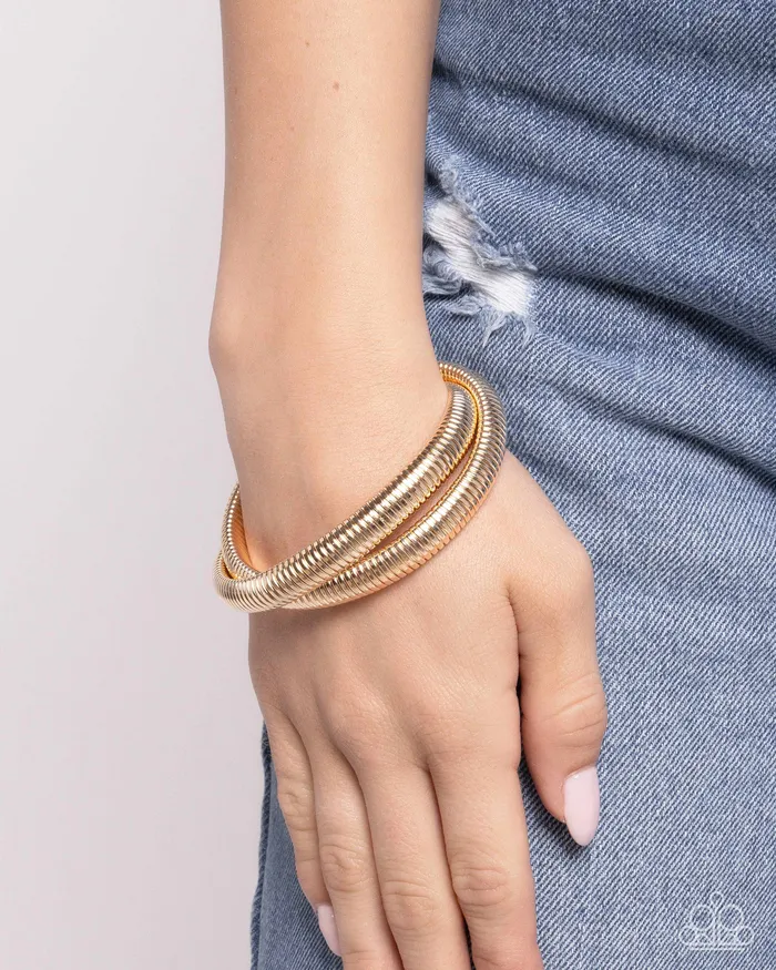 Bracelets Paparazzi Accessories Sleek Specialty Gold Stretchy Band Bracelet Paparazzi