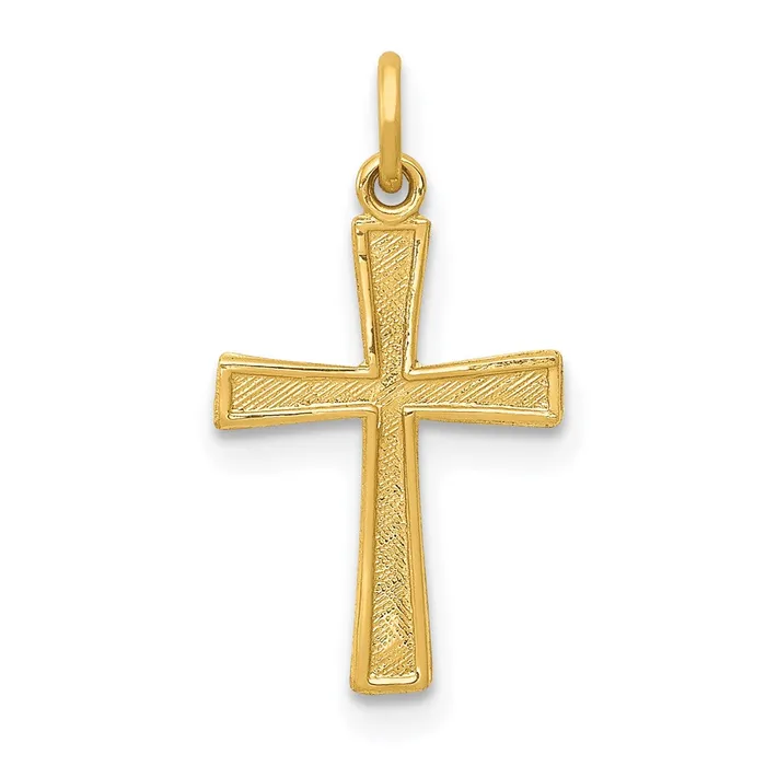 Charm Necklaces 14k Yellow Gold 105 mm Cross Charm Qgold