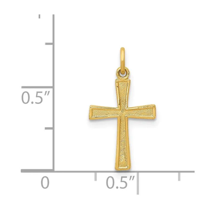 Charm Necklaces 14k Yellow Gold 105 mm Cross Charm Qgold