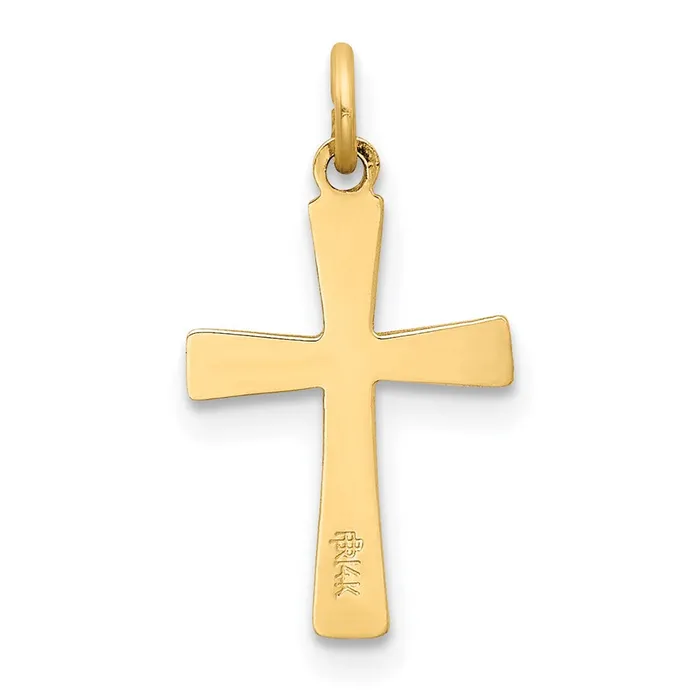 Charm Necklaces 14k Yellow Gold 105 mm Cross Charm Qgold