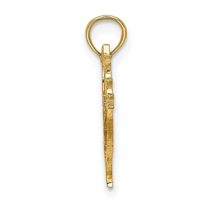 Charm Necklaces Qgold 10k Yellow Gold 17 mm CutOut Dove with Olive Branch Charm 056 grams Charm Necklaces Qgold 10k Yellow Gold 17 mm CutOut Dove with Olive Branch Charm 056 grams