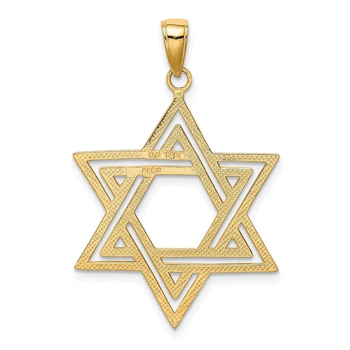 Charm Necklaces Qgold 10k Yellow Gold 25 mm Solid Polished Star of David Charm 156 grams Charm Necklaces Qgold 10k Yellow Gold 25 mm Solid Polished Star of David Charm 156 grams
