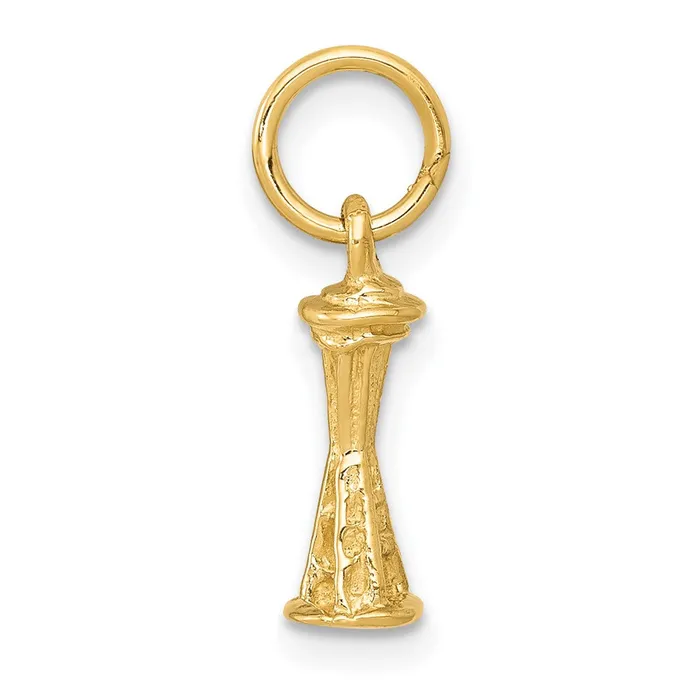 Charm Necklaces Qgold 10k Yellow Gold 5 mm Solid Polished 3D Space Needle Charm 072 grams Charm Necklaces Qgold 10k Yellow Gold 5 mm Solid Polished 3D Space Needle Charm 072 grams